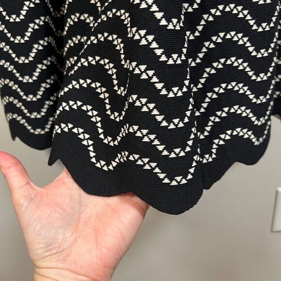 Ted Baker Bryena Fit & Flare Dress Size 4 US 8 Black Geometric Knit Event - Picture 7 of 10